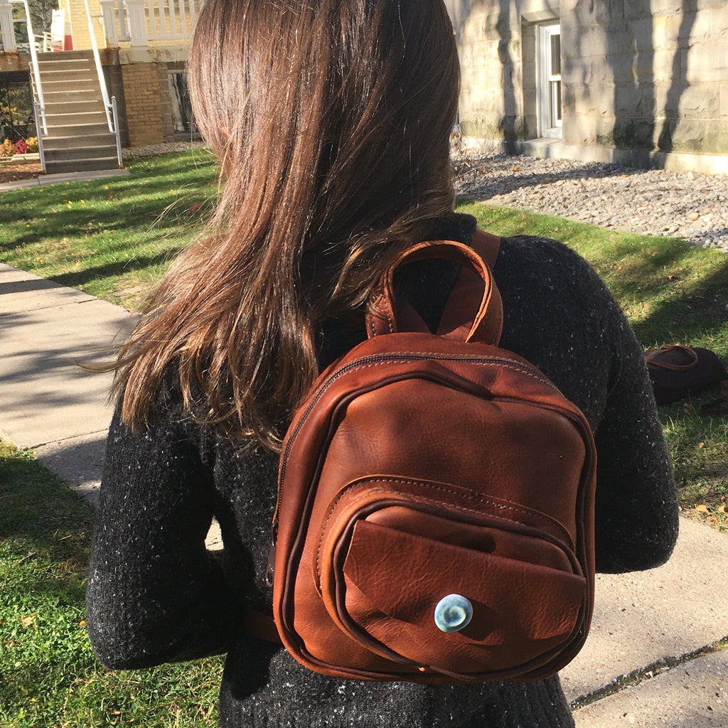 brown mini leather backpack Small Leather Backpack | Leather Backpack Purse